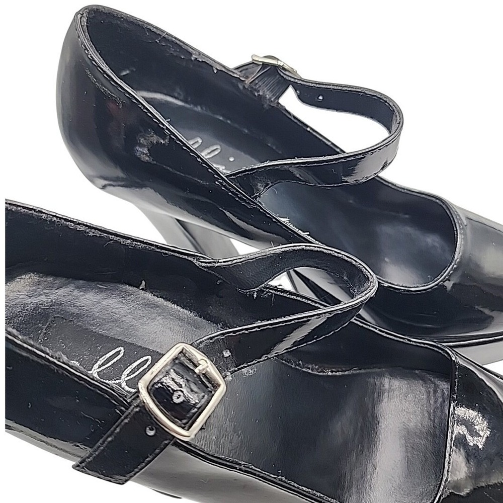 ELLIE Black Patent Leather High Heel Platform Mary Janes Womens SZ 8 - Picture 6 of 13